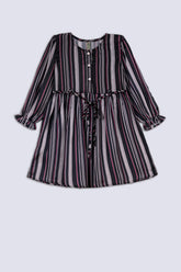 Black Striped Girl's Top